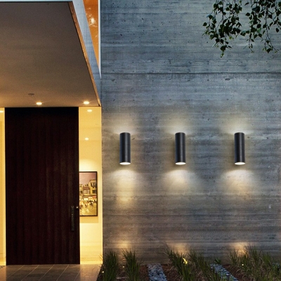 Modern Style 2 Bulb Wall Light Cylinder Metal Wall Sconce Lighting for Outdoor Wall