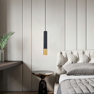 Modern Style Acrylic Hanging Light LED Metal Cylinder Pendant Light for Bar Coffee Shop
