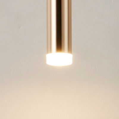 Modern Style Cylinder Hanging Light Acrylic Platting Metal Pendant Light for Dinning Room