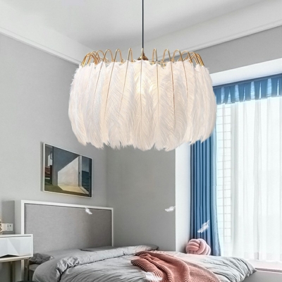 Modern Style Hanging Lights Feather-shaped Hanging Light Kit for Living Room Bedroom