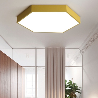 Modern Style Macaron  Geometric Flush Mount Light Metal 1 Light Ceiling Light for Living Room