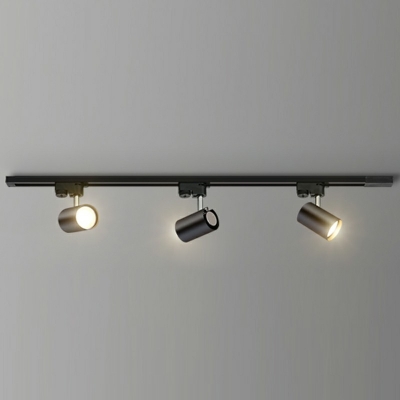 Modern Tubular Track Lighting Fixture Metal Restaurant 3-Bulb Semi Flush Mount Ceiling Light