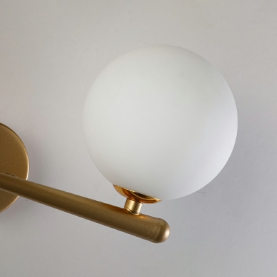 Opaline Glass Ball Wall Light Kit Simple Single Milk Glass 7 Inchs Height Wall Lamp