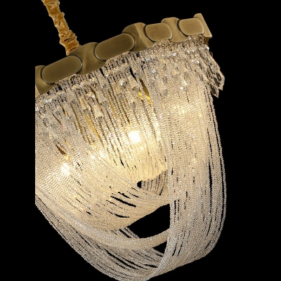 Postmodern Style Hanging Light Kit Tassel Shape Crystal Chandelier for Living Room Bedroom