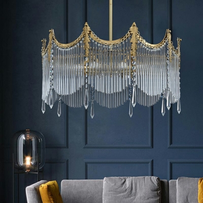 Tassel Shape Hanging Lights Crystal Hanging Light Kit for Living Room Dining Room