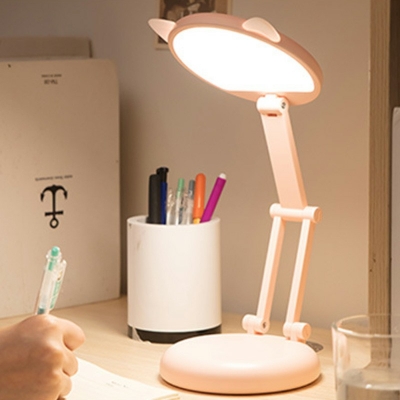 1 Bulb Plastic Table Lamp With Usb Port Modern Desk Lamp for Study Room