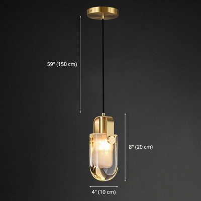 1-Light Contemporary Hanging Light Fixtures Pendant Light Kit with Crystal