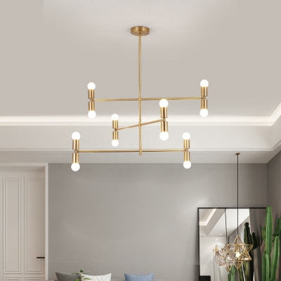 12-Light Vintage Chandelier Lighting Fixtures Gold Chandeliers Pendant Lights for Bedroom