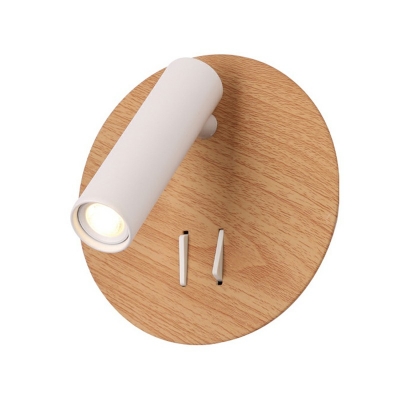 Adjustable Round Wall Sconce Light Modern Contracted Metal Shade LED Wall Light for Study Room