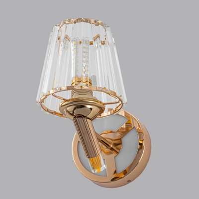 Armed Wall Sconce Light Post-Modern Metal and Crystal Shade Wall Light for Kitchen