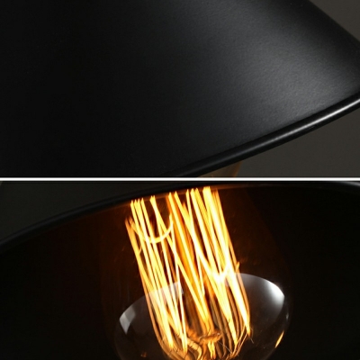 Black 3 Lights Industrial Style Restaurant Island Lamp Metal Cone Shape Pendant Light for Bar