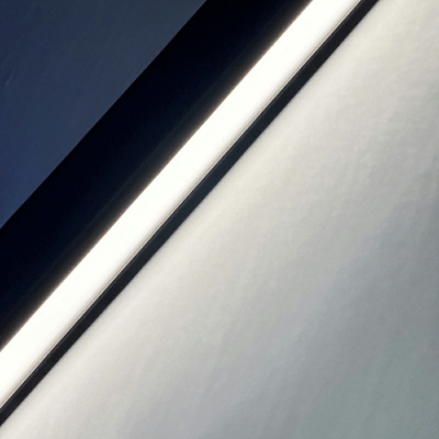 Black Finish LED Metal Shade Linear Island Light in 47.5