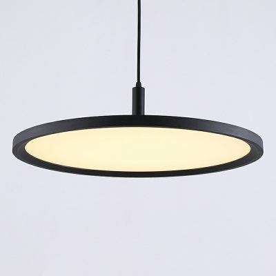 Circular Hanging Light Fixtures Modern Simplicity Black LED 1 Light Ceiling Light for Office