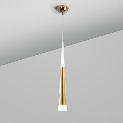 Cone Metal LED Hanging Light Modern Style Acrylic Pendant Light for Bar