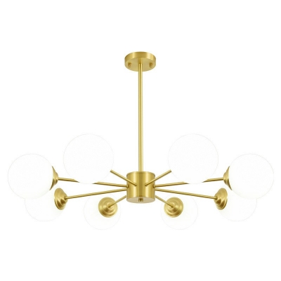Contemporary Chandeliers 8 Head Glass Hanging Ceiling Lights for Bedroom Dining Room Living Room