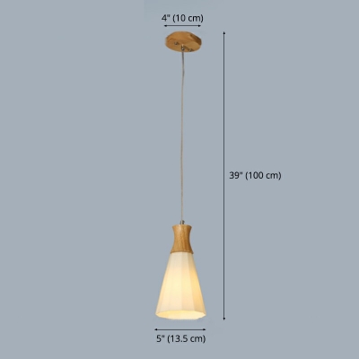 Contemporary Style Hanging Light Wood Brown Hanging Lamp Kit in 1 Light for Dining Room