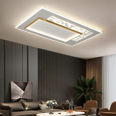 Feather Flush Ceiling Light Nordic Modern Iron and Acrylic Shade LED Light for Drawing Room, 35