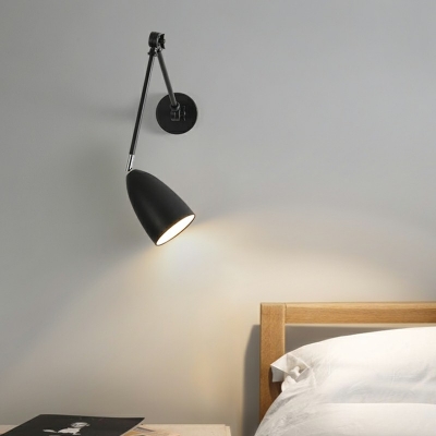 Industrial Style Cone Shaped Wall Lamp Metal 1 Light Wall Light for Bedroom