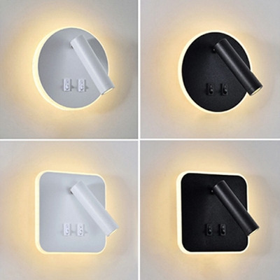 LED Reading Wall Light Nordic Arcylic Bedroom Wall Mounted Lamp with Spotlight