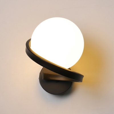 Modern Style Globe Wall Lamp Glass 1 Light Wall Light  for Bedroom