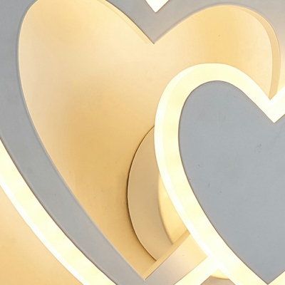 Modern Style Heart Shaped Wall Lamp Acrylic 2 Light Wall Light for Bedroom