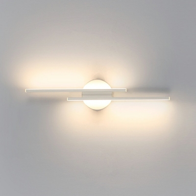 Modern Style Linear Shaped Wall Lamp Metal 2 Light Wall Light for Bedroom