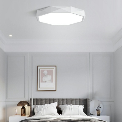 Modern Style Macaron Geometric Shaped Flush Mount Light Metal 1 Light Ceiling Light for Living Room