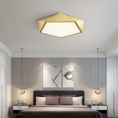 Modern Style Macaron Geometric Shaped Flush Mount Light Metal 1 Light Ceiling Light