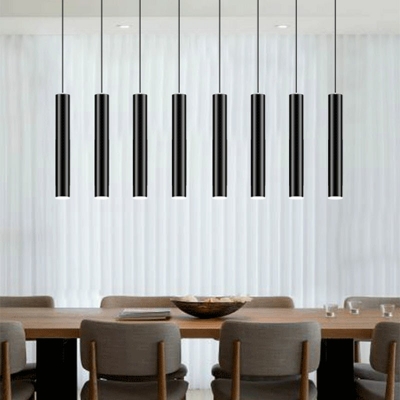 Modern Style Metal Hanging Light Cylinder Acrylic Pendant Light for Bedside Bar