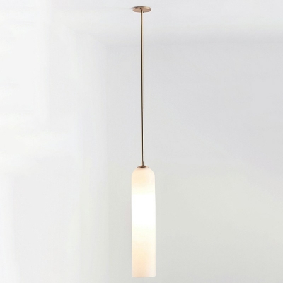 Nordic Style Tubular Hanging Lamp 1 Head Pendant Light in Glass for Dinning Room