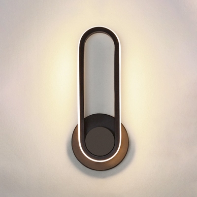 Oval Shape Metallic Flush Wall Sconce Post-Modern 12