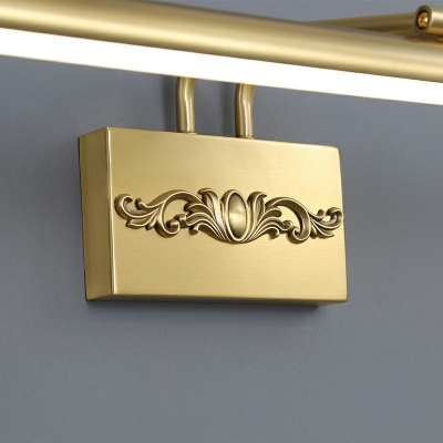 Post Modern Style Metal LED Vanity Lamp Acrylic Wall Mounted Mirror Front in Copper for Bathroom