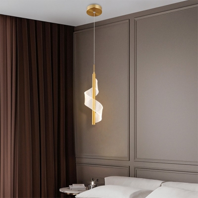 Saucer Hanging Lamp Asia Style Paper in Gold LED Suspension Light for Hotel Hall Corridor
