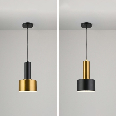 Single-Bulb Cylinder Pendant Ceiling Lights Iron 7.5