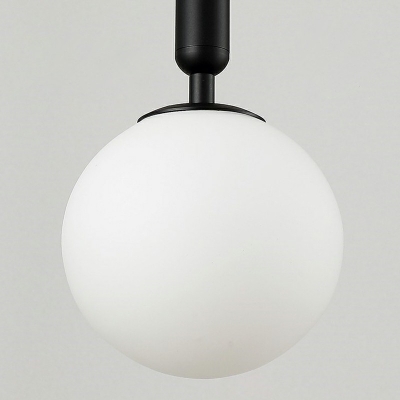 Spherical Wall Mounted Light Modern Special Metal and White Glass Shade Light for Living Room