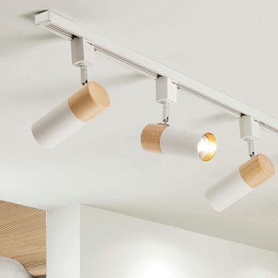 Tube Living Room Ceiling Track Lighting 3 Bulb Metal Modernism Semi Flush Light Fixture with Metal Shade