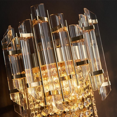 Wall Sconce Light Special Post-Modern Contracted Metal and Crystal Shade Wall Light for Bedroom