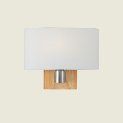 Wooden Rectangle LED Wall Sconce 1 Head Minimalist Wall Mounted Lamp with White Glass