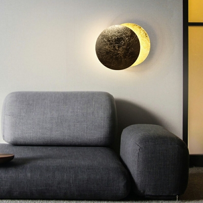 1-Light Disk Wall Mounted Lamp Art Deco Minimalist Wall Lighting Fixtures