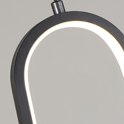 2 Light Modern Style LED Ceiling Pendant Light Ring Seamless Curves Hanging Lamp