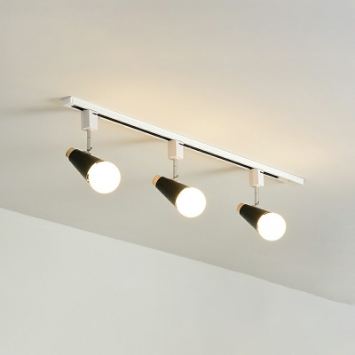 3-Bulb Living Room Ceiling Track Lighting Iron Modernism Semi Flush Light Fixture
