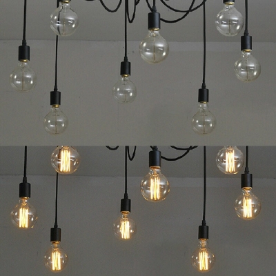 8 Lights Swag Industrial Ceiling Lights Multiple Pendant Light in Blacks