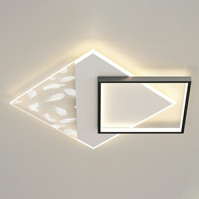 Acrylic Shade Contemporary Ceiling Light Stepless Dimming LED Light Flush-Mount Ceiling Light