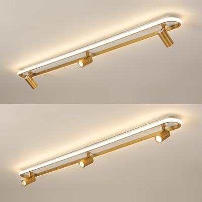 Adjustable Flush Mount Lamp 4 Lights Modern Metal Shade Ceiling Light for Living Room, 47