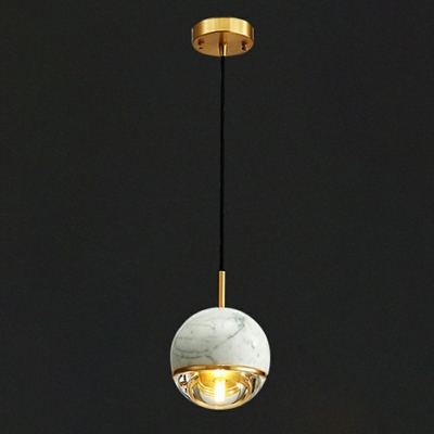 Adjustable Height Stone Hanging Light Globe Shade 8