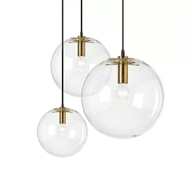 Clear Pendant Light Globes Modern Minimalism 1 Light Living Room Hanging Light Fixtures