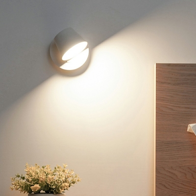 Contemporary Rotatable Cylindrical Wall Sconce Light  LED Reading Lamp 1-Light Wall Light