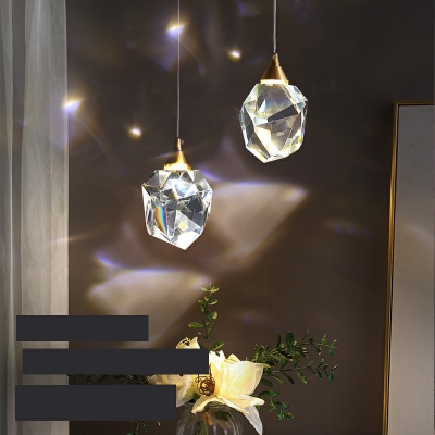 Crystal Pendant Light Fixture Single Light Ceiling Pendant Light in Gold