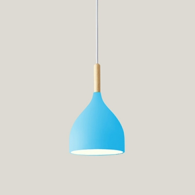 Funnel Modern Living Room Iron Shade Pendant 1-Head Hanging Lamp for Kid's Bedroom