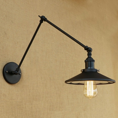 Industrial Cone Shade Wall Sconce Metal 1 Light Wall Lamp for Restaurant